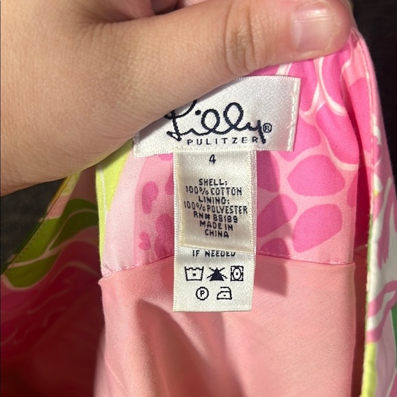 Vintage Lilly Pullitzer Tropical Pink and Green Women's Skirt, Womens 4 - Picture 8 of 8